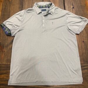 William Murray Golf Mens Gray Plaid Collar Golf Polo Shirt Size XLarge, athletic